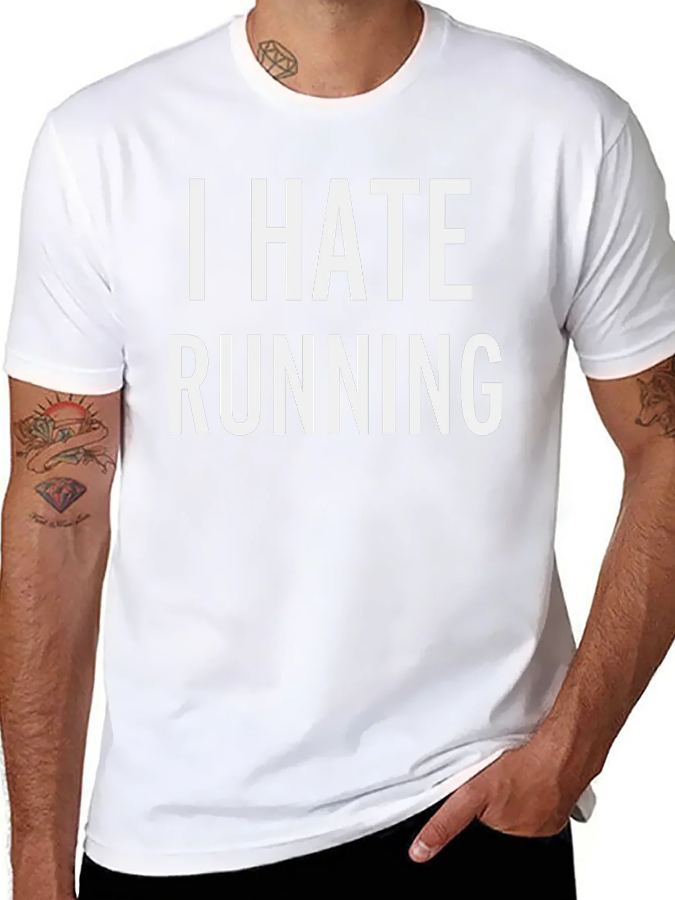 I Hate Running Black Graphic T-Shirt