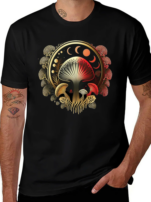 Mystic Mushroom Moon Phase Graphic Tee