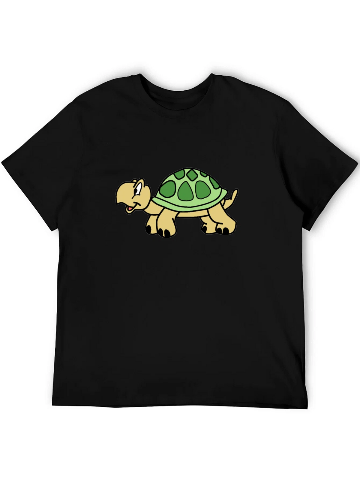 Cartoon Turtle Graphic Black T-Shirt