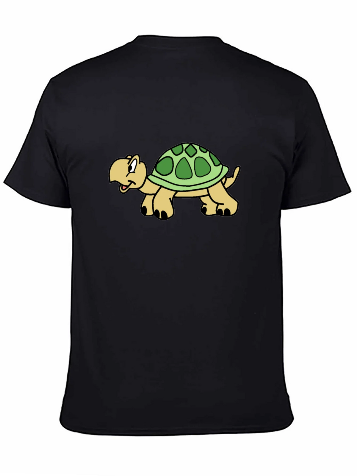 Cartoon Turtle Graphic Black T-Shirt